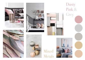 dusty pink and grey